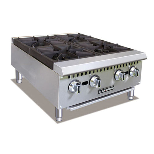 Black Diamond BDCTH-24 Gas Hotplate 24". Units come standard with 4-5" adjustable legs.