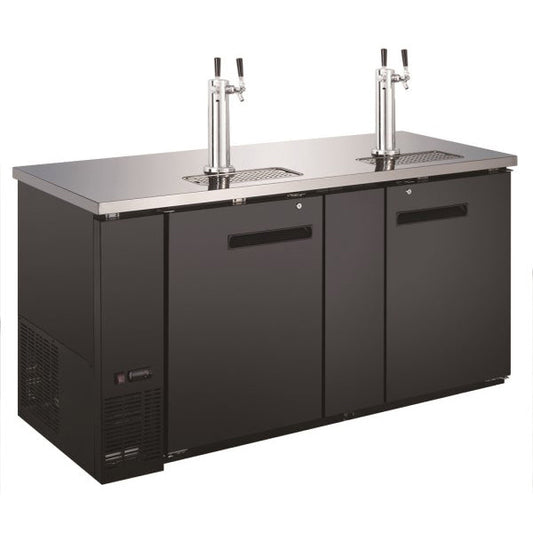 U-Star Kegerator/Beer Dispenser w/2 Double Tap Towers - 28"Depth x 69"Width