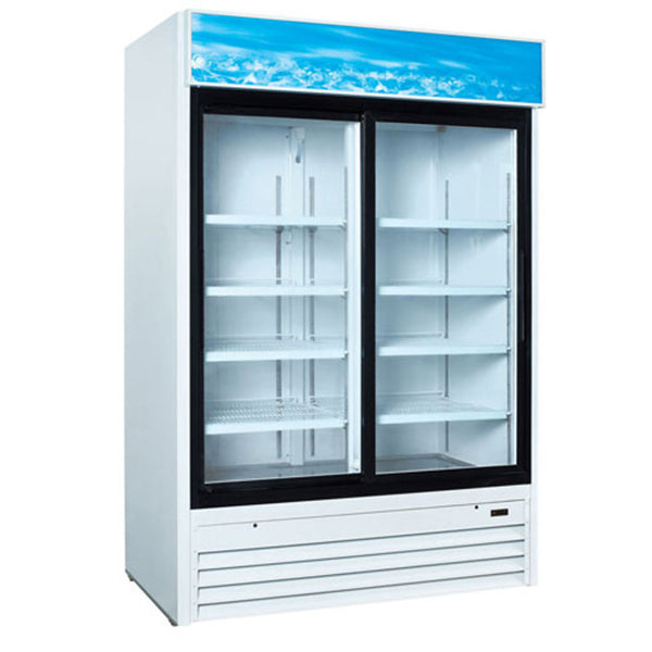 U-Star Sliding Glass Door 53" Merchandiser Refrigerator - 2 Door, White